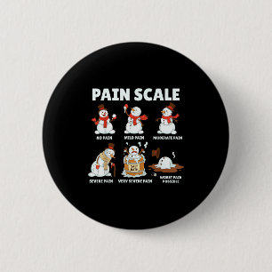 Pain Scale Snowman Xmas Funny Nurse Christmas Icu 6 Cm Round Badge