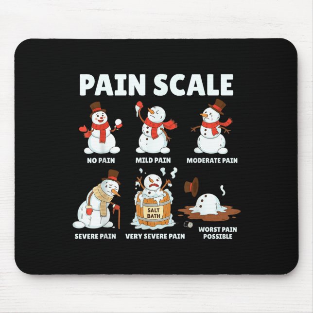 Pain Scale Snowman Xmas Funny Nurse Christmas Icu  Mouse Mat (Front)