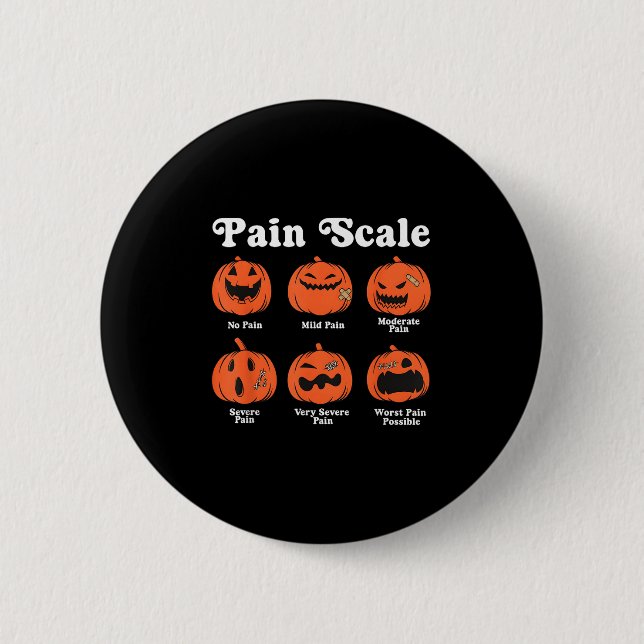 Pain Scale Soky Pumpkin Fall Halloween Trauma Nurs 6 Cm Round Badge (Front)
