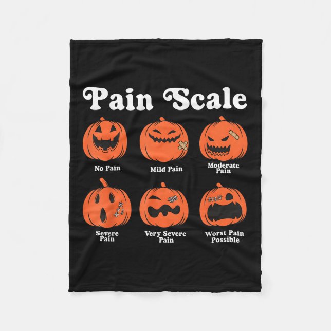 Pain Scale Soky Pumpkin Fall Halloween Trauma Nurs Fleece Blanket (Front)