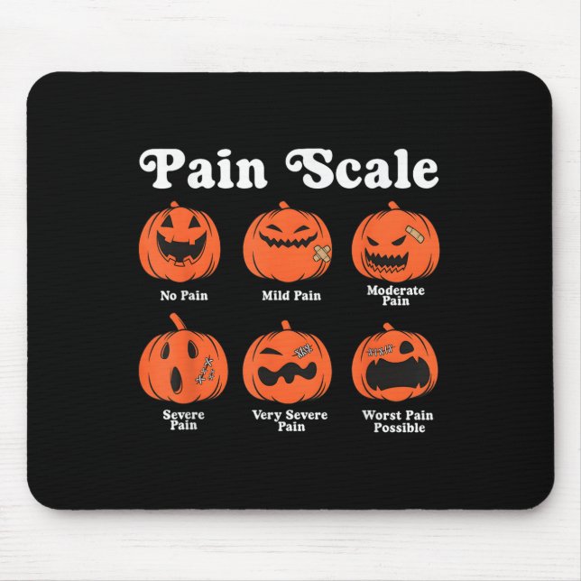 Pain Scale Soky Pumpkin Fall Halloween Trauma Nurs Mouse Mat (Front)