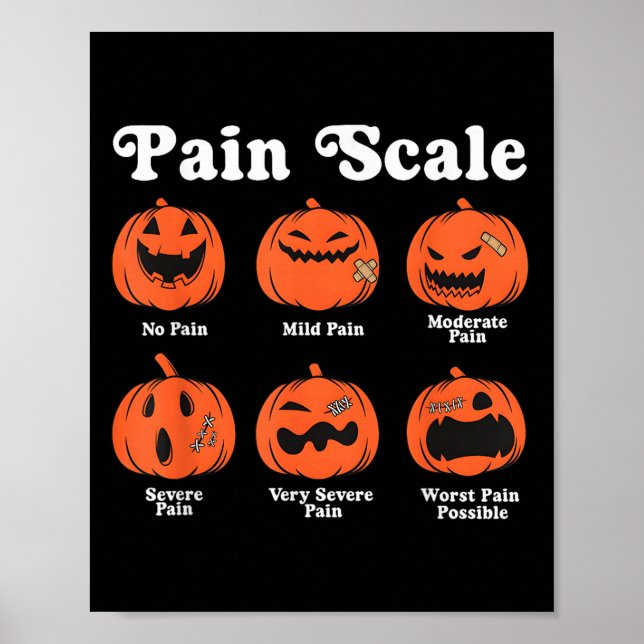 Pain Scale Soky Pumpkin Fall Halloween Trauma Nurs Poster (Front)