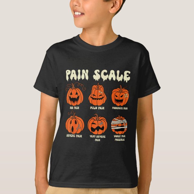 Pain Scale Soky Pumpkin Fall Halloween Trauma Nurs T-Shirt (Front)