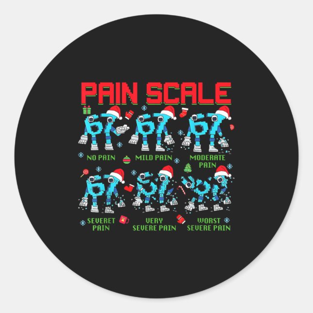Pain Scale Steal A Six Seven Brainrot Italian Funn Classic Round Sticker (Front)