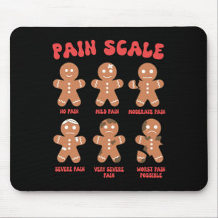 Pain Scale Trauma Nurse Christmas Gingerbread Man Mouse Mat