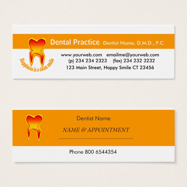 Painful Drawing of  Tooth  Dentist Appointment (Front & Back)