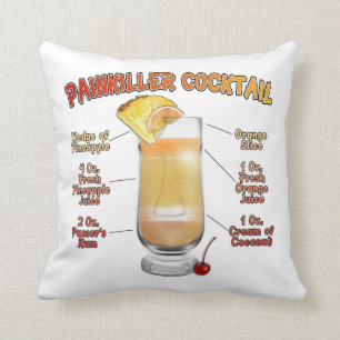 PAINKILLER Cocktail Recipe Art   Cushion