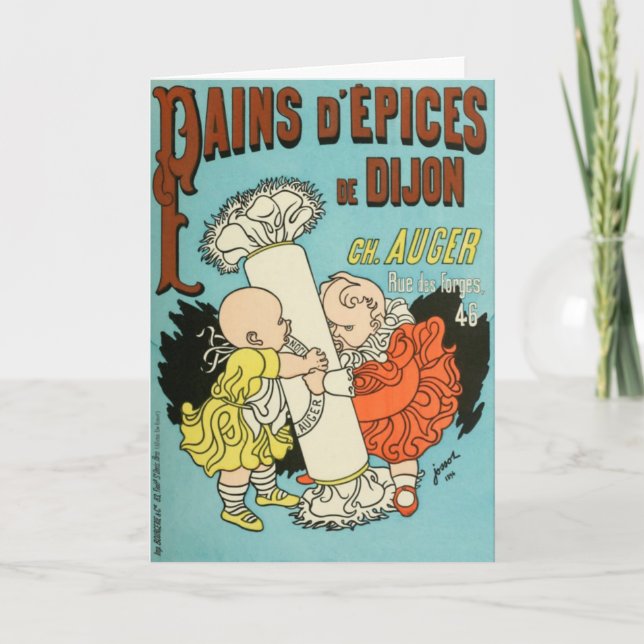"Pains d'Epices de Dijon Advertisement" Greeting Card (Front)