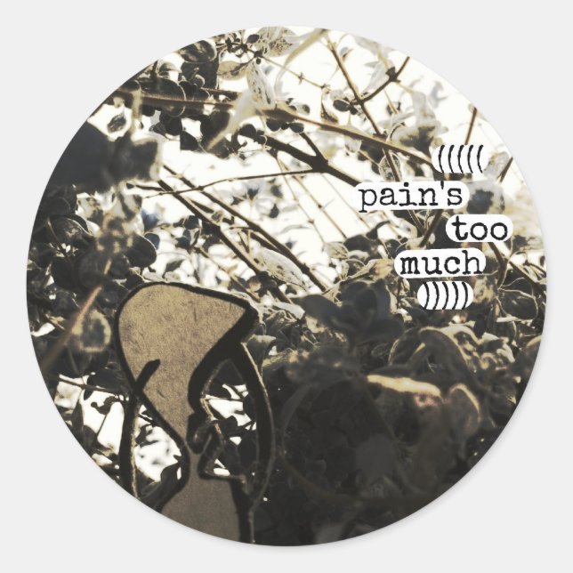 pain's too much classic round sticker (Front)