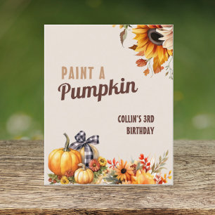Paint A Pumpkin Fall Birthday Sign