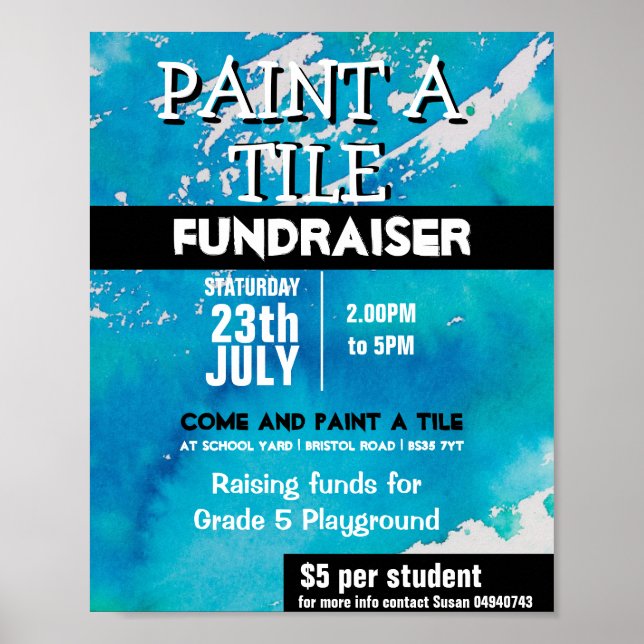 Paint a tile fundraiser PTA PTO Poster (Front)