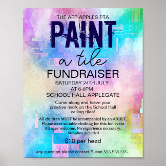Paint a tile fundraiser PTA PTO Poster