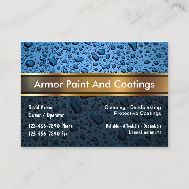 Paint And Coatings Business Card (Front)