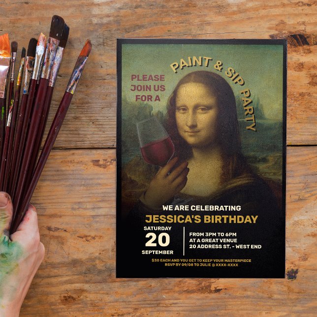 Paint and Sip Birthday Party Invitation (Creator Uploaded)