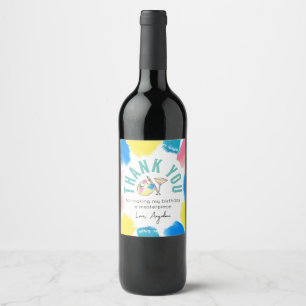 Paint and Sip Birthday Wine Party Favor Thank You Label
