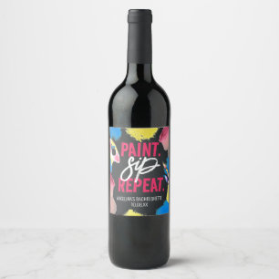 Paint and Sip Chalkboard Bachelorette Party Favour Wine Label