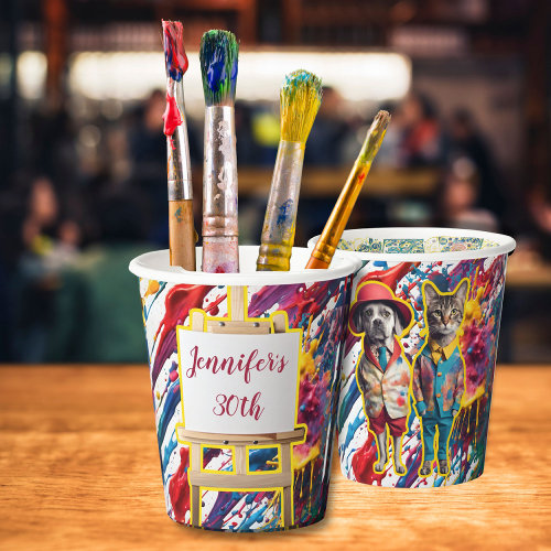 A sip and paint party paper cup
