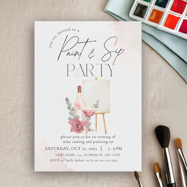 Paint and Sip Party Invitation  (Paint and Sip Party Invitation)