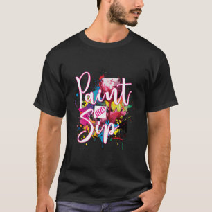 Paint And Sip Py Night Wine Canvas Novelty T-Shirt