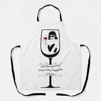 Paint and Sip Trapped Wine Humour Apron