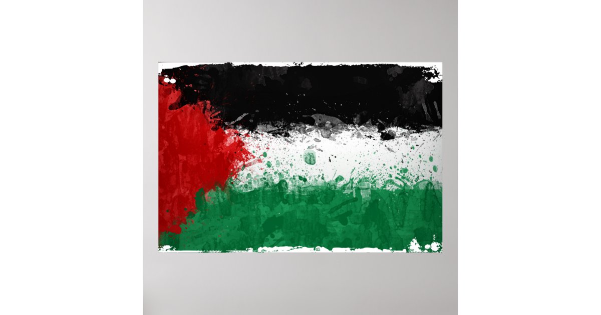 Paint Art Grunge Palestine Flag Poster | Zazzle