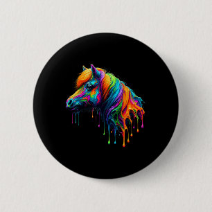 Paint Art Miniature Horse Horseback Riding Equestr 6 Cm Round Badge