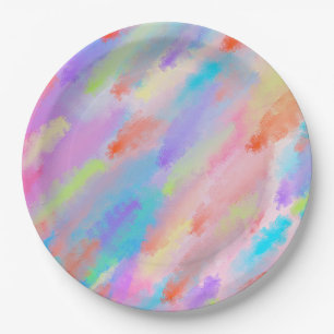 PAINT ART TEXTURED ABSTRACT    PAPER PLATE