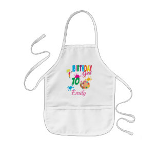 Paint Birthday Art Create Party Theme Custom Kids Apron