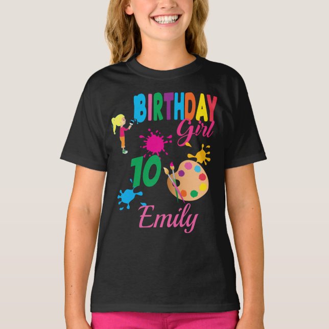 Paint Birthday Art  Create Party Theme Custom T-Sh T-Shirt (Front)
