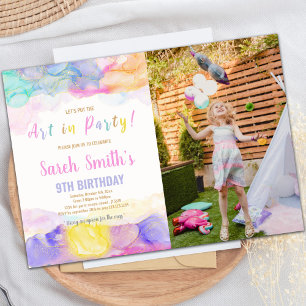 Paint Birthday Invitation with Photo