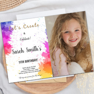 Paint Birthday Invitation with Photo