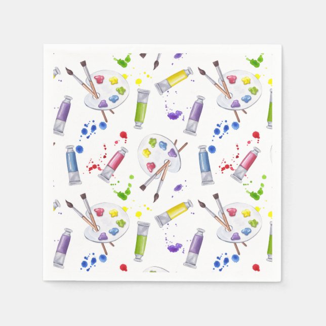 Paint Birthday Party Art Crafts Napkin (Front)
