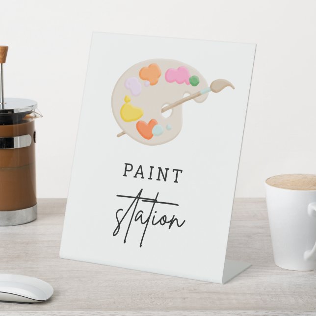 Paint Birthday Party Decor | Paint Station Sign (In SItu)