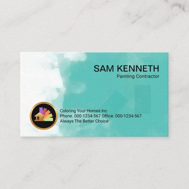 Paint Blotches Splatter Painting Business Card (Front)