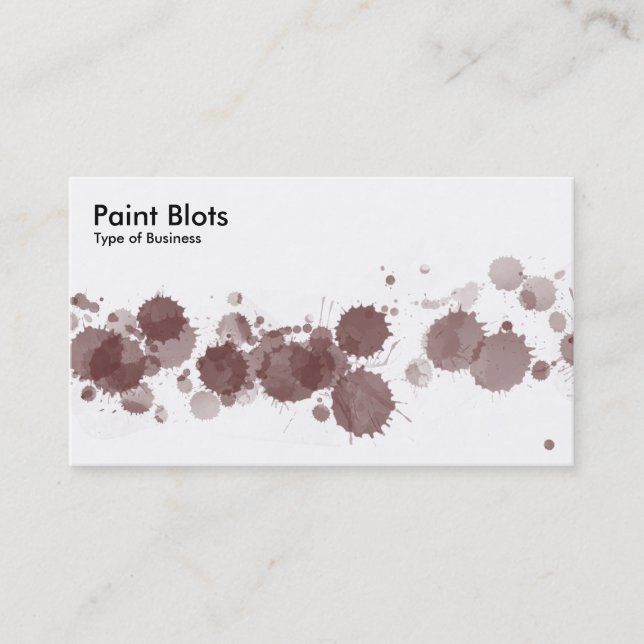 Paint Blots - Brown Business Card (Front)