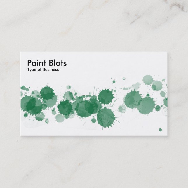 Paint Blots - Forest Green Business Card (Front)