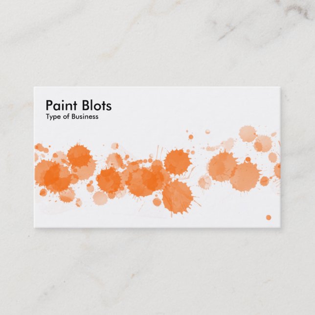 Paint Blots - Orange Business Card (Front)