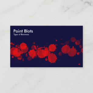 Paint Blots - Red on Dk Navy Business Card