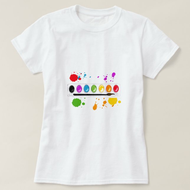 paint box with splatters T-Shirt (Design Front)