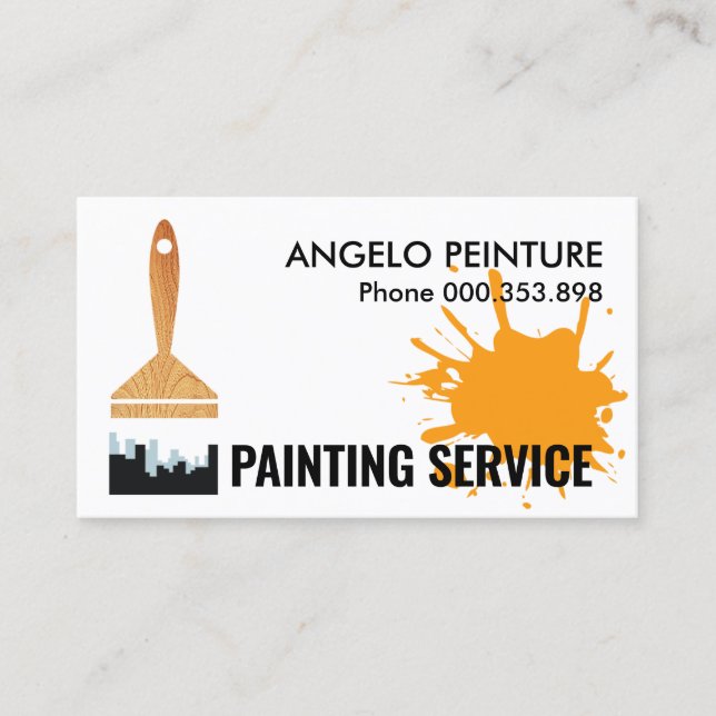 Paint Brush City Silhouette Bristles  Business Card (Front)
