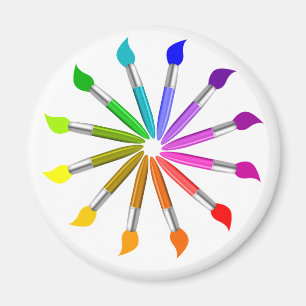 Paint Brush Colour Wheel, Art Teacher colour Magnet