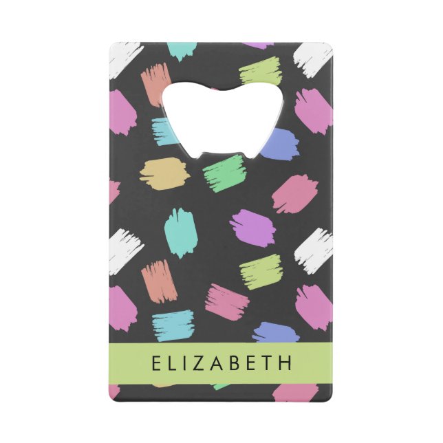 Paint Brush, Colourful Brush Strokes, Your Name (Front)