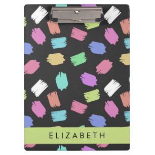 Paint Brush, Colourful Brush Strokes, Your Name Clipboard