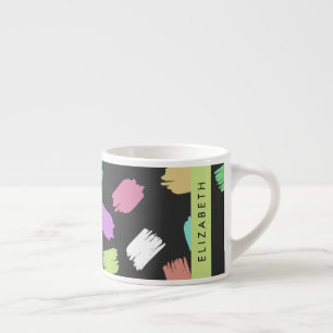 Paint Brush, Colourful Brush Strokes, Your Name Espresso Cup