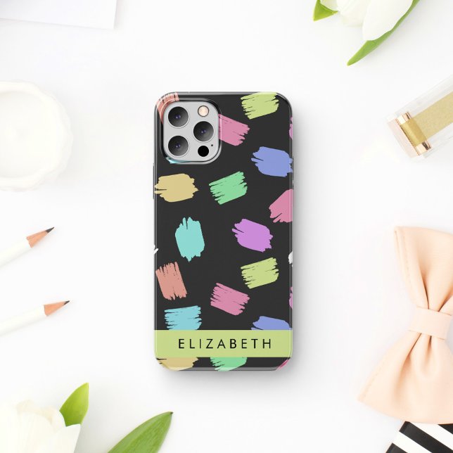 Paint Brush, Colourful Brush Strokes, Your Name iPhone 16 Case (Creator Uploaded)