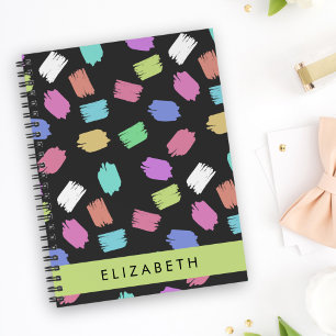 Paint Brush, Colourful Brush Strokes, Your Name Notebook