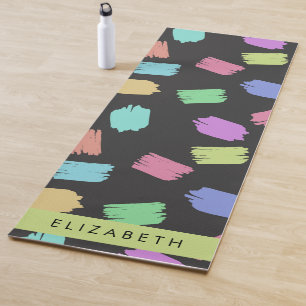 Paint Brush, Colourful Brush Strokes, Your Name Yoga Mat
