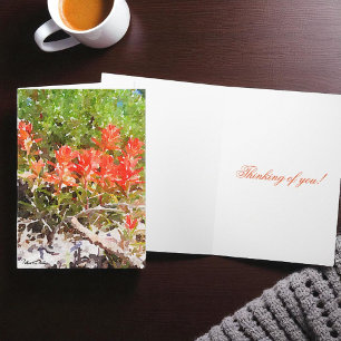 Paint Brush Flower Watercolor Personal Greeting Card