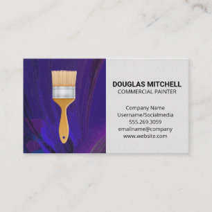 Paint Brush General Contractor Home Renovation Business Card