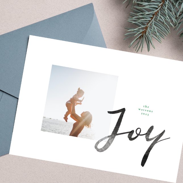 Paint Brush JOY | Photo Frame | Minimalist LOVE  Holiday Card (Creator Uploaded)